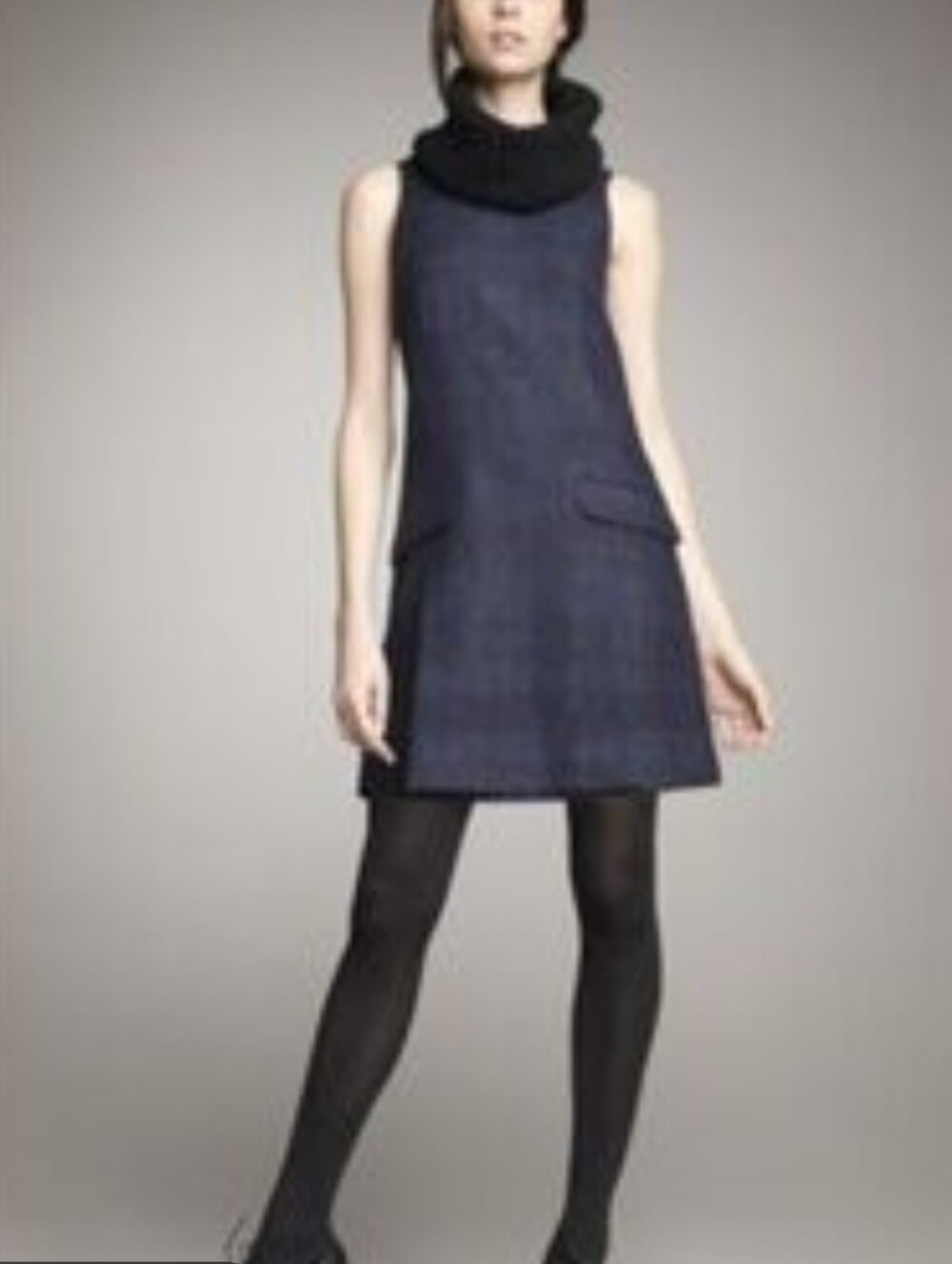 Theory Tadako Tweed Wool A-line Turtleneck Mini School Girl Dress 8